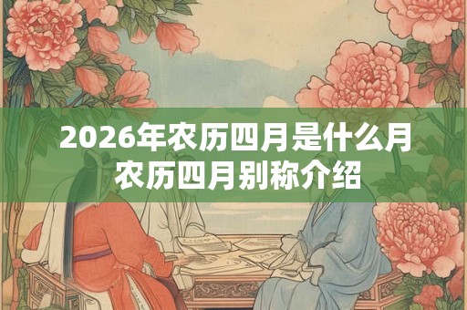 2026年农历四月是什么月 农历四月别称介绍 2026年农历四月是什么月 农历四月别称介绍