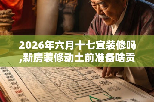 2026年六月十七宜装修吗,新房装修动土前准备啥贡品 2026年六月十七宜装修吗,新房装修动土前准备啥贡品