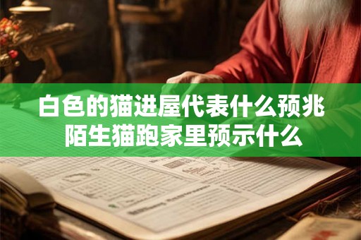 白色的猫进屋代表什么预兆 陌生猫跑家里预示什么 白色的猫进屋代表什么预兆 陌生猫跑家里预示什么