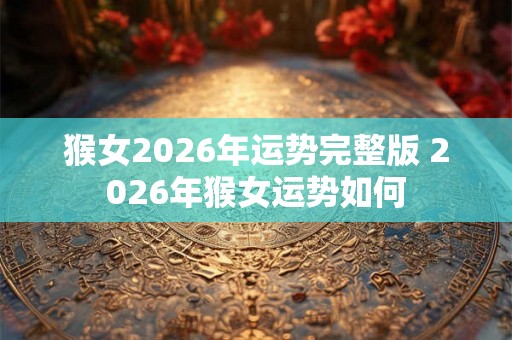 猴女2026年运势完整版 2026年猴女运势如何