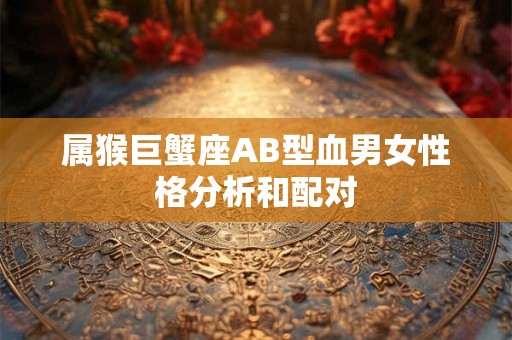 属猴巨蟹座AB型血男女性格分析和配对