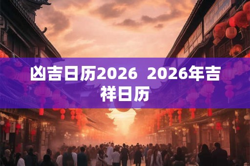 凶吉日历2026 2026年吉祥日历 凶吉日历2026 2026年吉祥日历