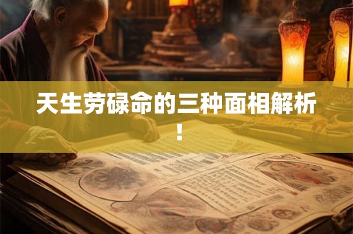 天生劳碌命的三种面相解析! 天生劳碌命的三种面相解析!