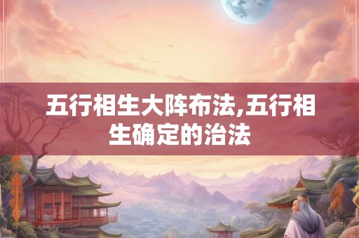 五行相生大阵布法,五行相生确定的治法