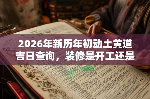 2026年新历年初动土黄道吉日查询，装修是开工还是动土？