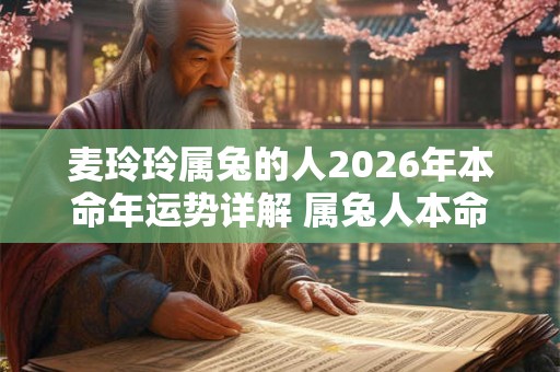 麦玲玲属兔的人2026年本命年运势详解 属兔人本命年运程及每月运势