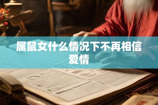 属鼠女什么情况下不再相信爱情