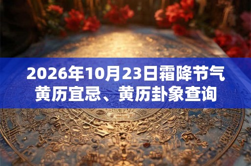 2026年10月23日霜降节气黄历宜忌、黄历卦象查询