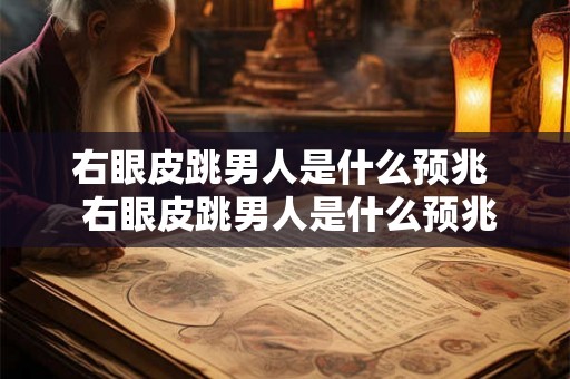 右眼皮跳男人是什么预兆  右眼皮跳男人是什么预兆时辰
