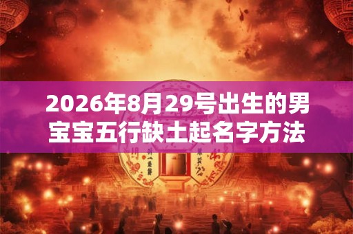 2026年8月29号出生的男宝宝五行缺土起名字方法
