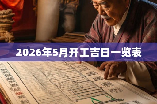 2026年5月开工吉日一览表