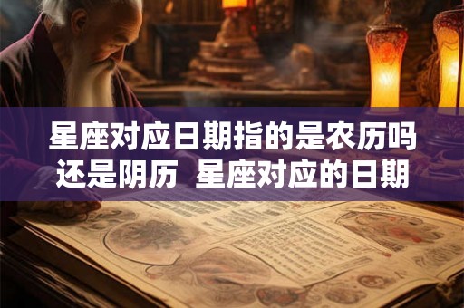 星座对应日期指的是农历吗还是阴历  星座对应的日期是农历还是阳历