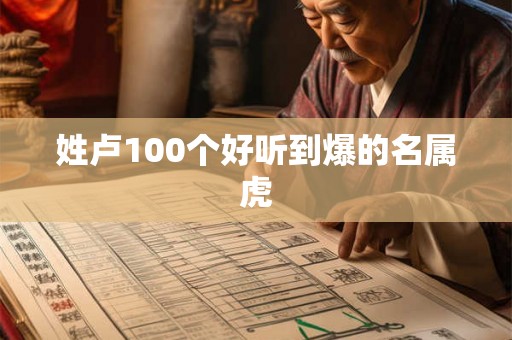 姓卢100个好听到爆的名属虎 姓卢100个好听到爆的名属虎