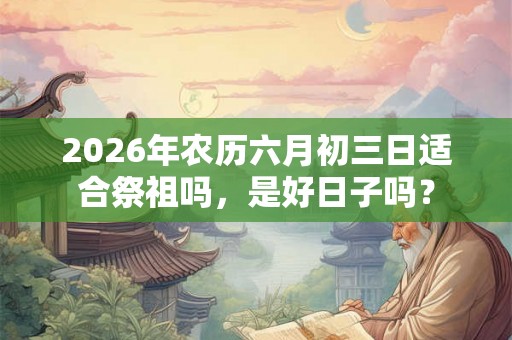2026年农历六月初三日适合祭祖吗，是好日子吗？