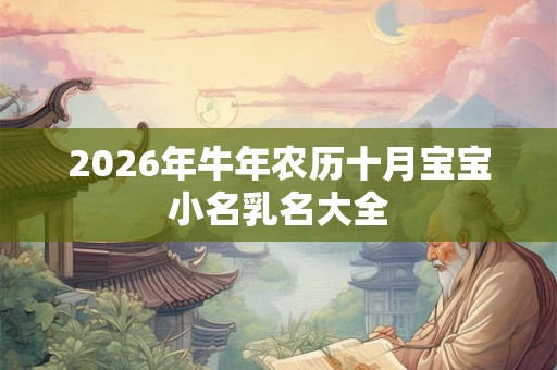 2026年牛年农历十月宝宝小名乳名大全