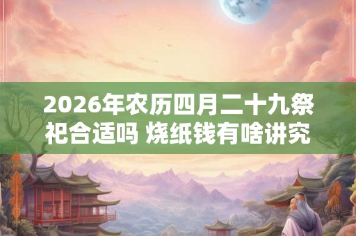 2026年农历四月二十九祭祀合适吗 烧纸钱有啥讲究
