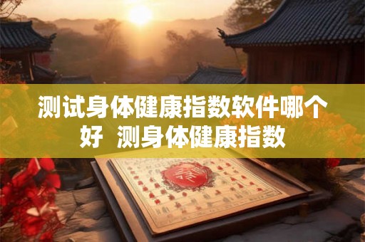 测试身体健康指数软件哪个好  测身体健康指数