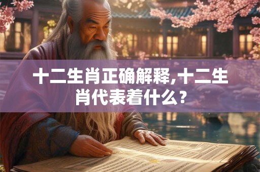 十二生肖正确解释,十二生肖代表着什么？