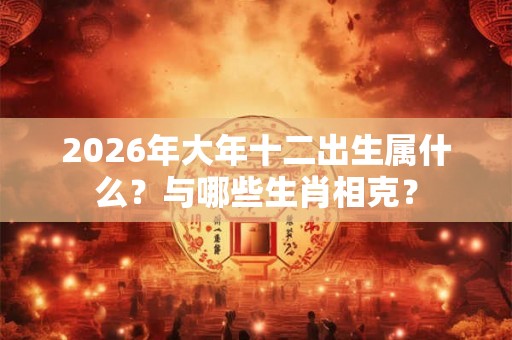 2026年大年十二出生属什么？与哪些生肖相克？