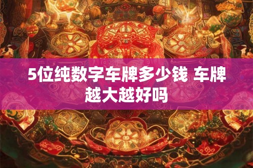 5位纯数字车牌多少钱 车牌越大越好吗