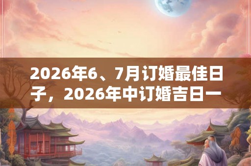 2026年6、7月订婚最佳日子，2026年中订婚吉日一览表