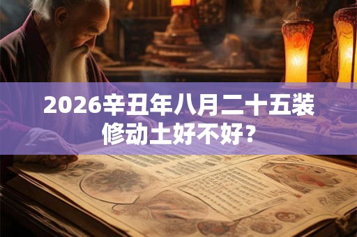2026辛丑年八月二十五装修动土好不好？