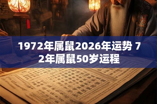 1972年属鼠2026年运势 72年属鼠50岁运程