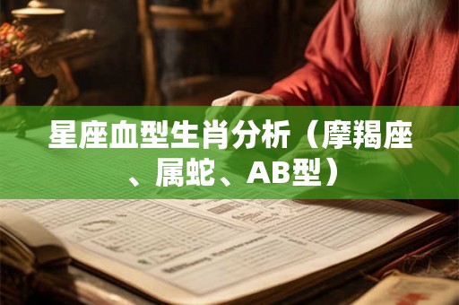 星座血型生肖分析(摩羯座、属蛇、AB型) 星座血型生肖分析(摩羯座、属蛇、AB型)