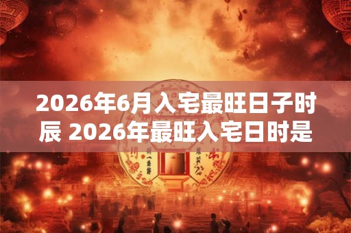 2026年6月入宅最旺日子时辰 2026年最旺入宅日时是哪天