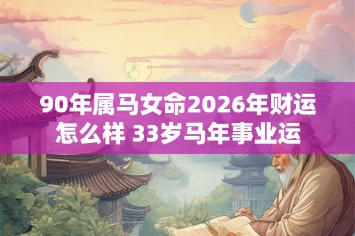 90年属马女命2026年财运怎么样 33岁马年事业运 90年属马女命2026年财运怎么样 33岁马年事业运