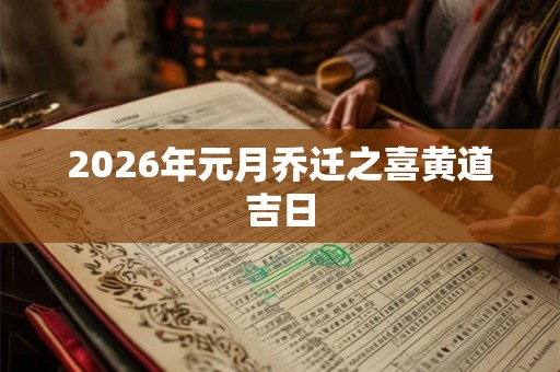 2026年元月乔迁之喜黄道吉日
