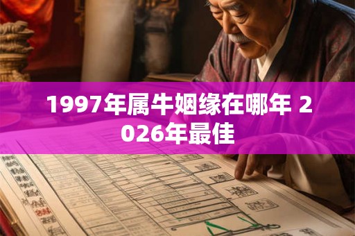 1997年属牛姻缘在哪年 2026年最佳