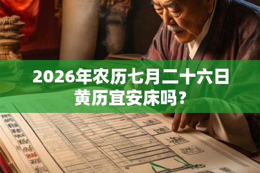 2026年农历七月二十六日黄历宜安床吗？