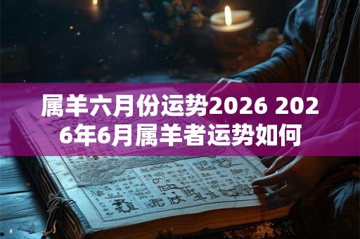 属羊六月份运势2026 2026年6月属羊者运势如何