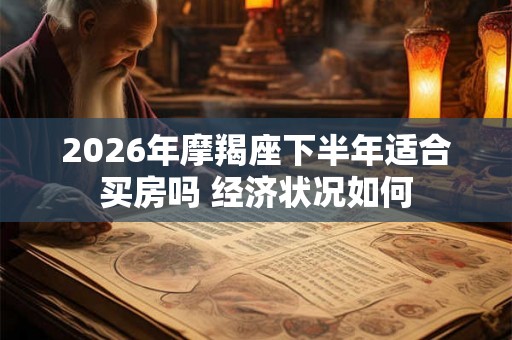 2026年摩羯座下半年适合买房吗 经济状况如何