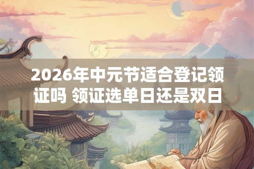 2026年中元节适合登记领证吗 领证选单日还是双日
