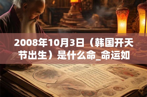 2008年10月3日(韩国开天节出生)是什么命_命运如何 2008年10月3日(韩国开天节出生)是什么命_命运如何