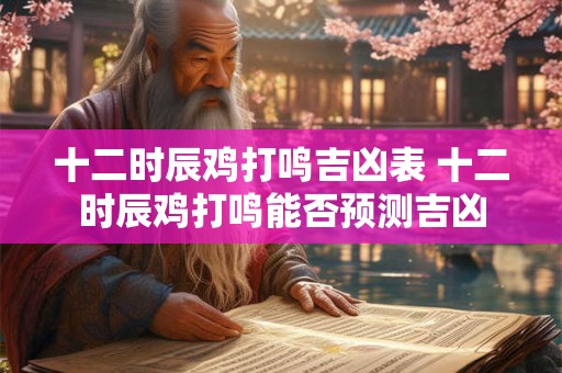 十二时辰鸡打鸣吉凶表 十二时辰鸡打鸣能否预测吉凶 十二时辰鸡打鸣吉凶表 十二时辰鸡打鸣能否预测吉凶