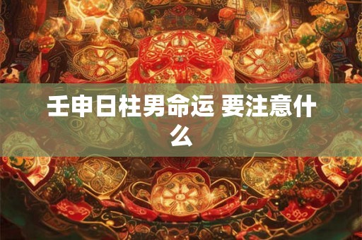 壬申日柱男命运 要注意什么