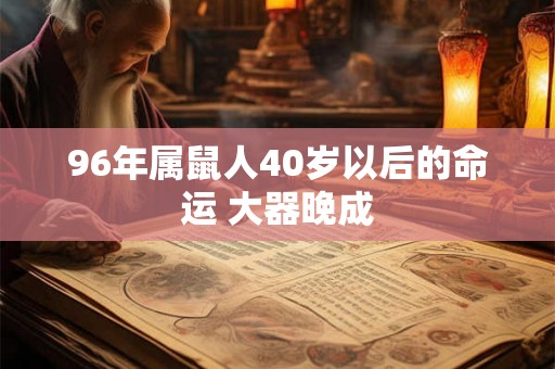 96年属鼠人40岁以后的命运 大器晚成