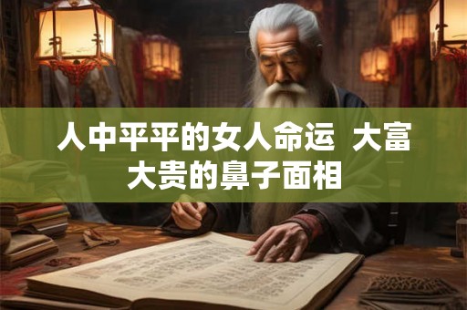 人中平平的女人命运  大富大贵的鼻子面相