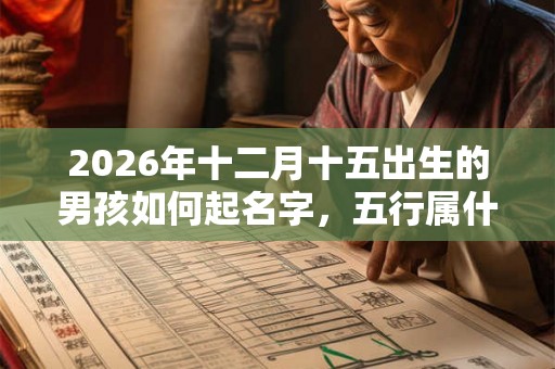 2026年十二月十五出生的男孩如何起名字，五行属什么