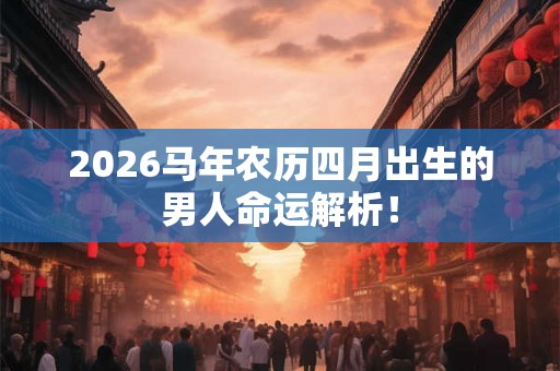2026马年农历四月出生的男人命运解析! 2026马年农历四月出生的男人命运解析!
