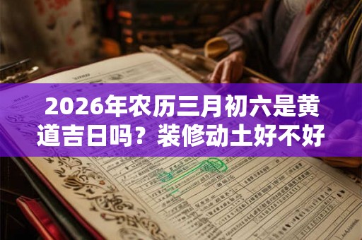 2026年农历三月初六是黄道吉日吗？装修动土好不好？