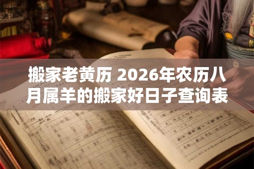 搬家老黄历 2026年农历八月属羊的搬家好日子查询表