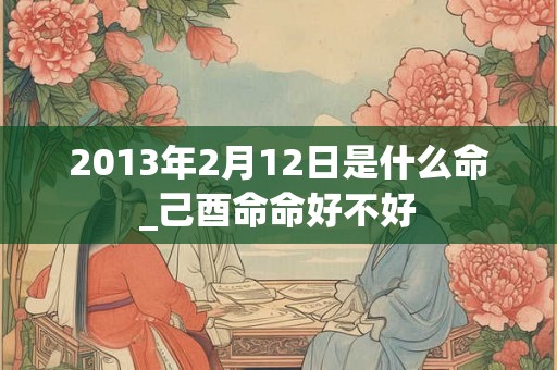 2013年2月12日是什么命_己酉命命好不好