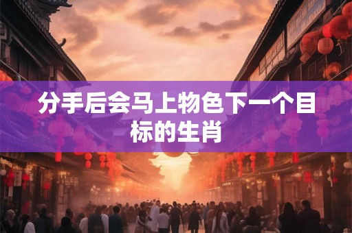 分手后会马上物色下一个目标的生肖