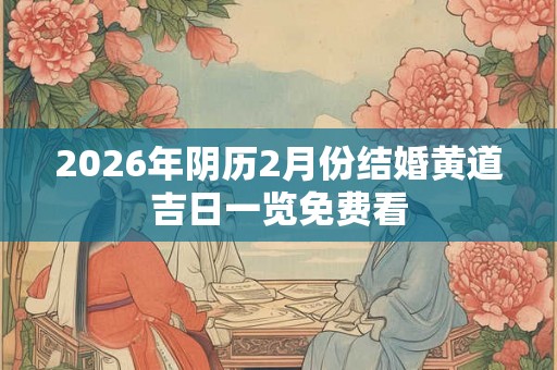2026年阴历2月份结婚黄道吉日一览免费看 2026年阴历2月份结婚黄道吉日一览免费看