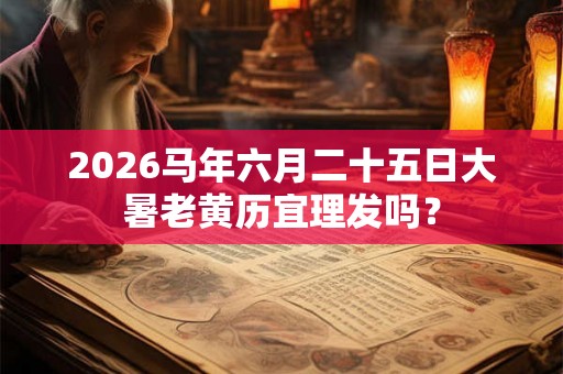 2026马年六月二十五日大暑老黄历宜理发吗？