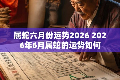属蛇六月份运势2026 2026年6月属蛇的运势如何